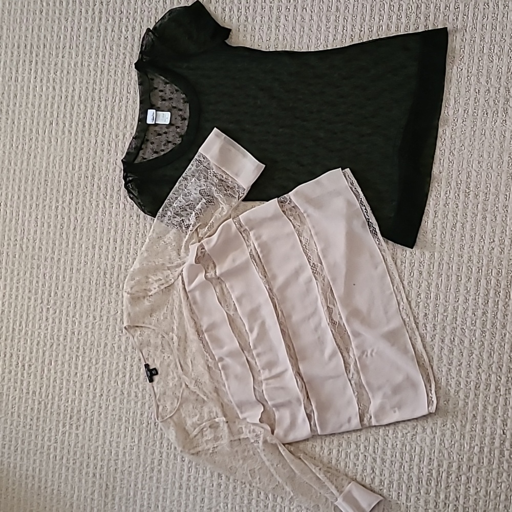 Two lace tops (Ann Taylor and Agaci-Too)